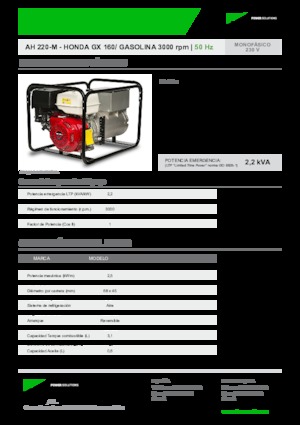 Gasoline Power Generators INMESOL AH 220-M