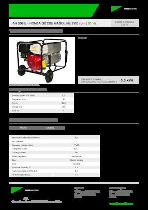 Benzinli Jeneratörler INMESOL AH 550-E