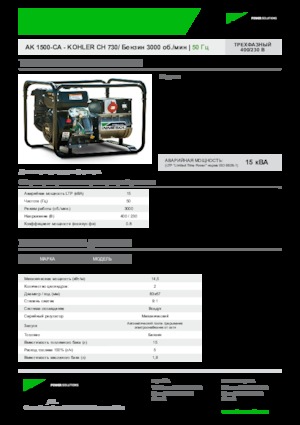 Gasoline Power Generators INMESOL AK 1500-CA