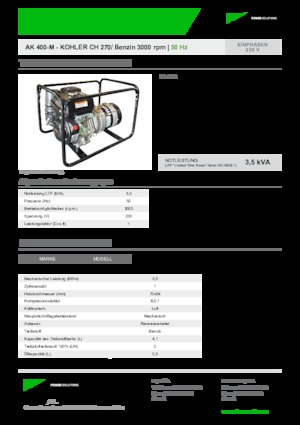 Gasoline Power Generators INMESOL AK 400-M