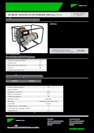 Gasoline Power Generators INMESOL AK 400-M