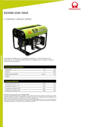 Gasoline Power Generators PRAMAC Lifter ES 3000