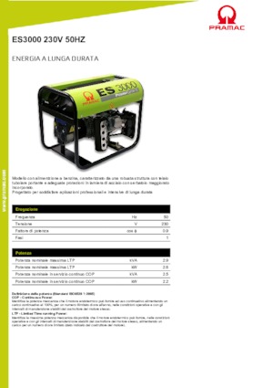Benzinli Jeneratörler PRAMAC Lifter ES 3000