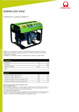 Gasoline Power Generators PRAMAC Lifter ES 4000