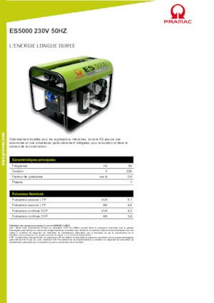 Benzinli Jeneratörler PRAMAC Lifter ES 5000
