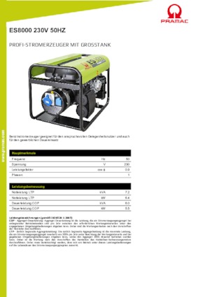 Benzinli Jeneratörler PRAMAC Lifter ES 8000