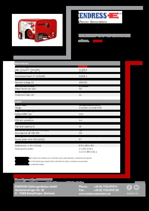 Benzinli Jeneratörler Endress ESE 1006 DHG-GT ES ISO Duplex