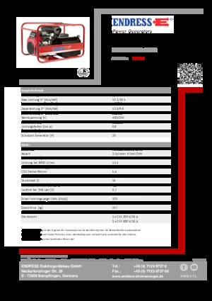 Gasoline Power Generators Endress ESE 1306 DHS-GT ES