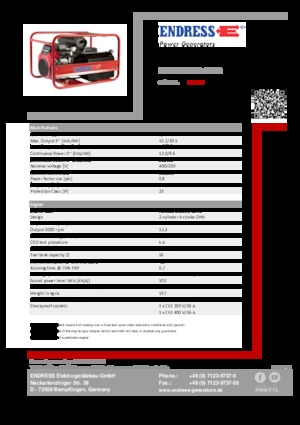 Benzinli Jeneratörler Endress ESE 1306 DHS-GT ES