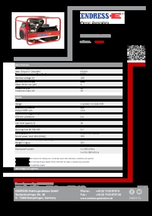 Gasoline Power Generators Endress ESE 1306 HS-GT ES