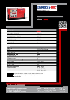 Gasoline Power Generators Endress ESE 1308 DBG ES ISO Duplex Silent