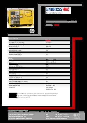 Gasoline Power Generators Endress ESE 907 DBG DIN Super Silent