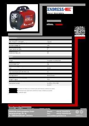 Gasoline Power Generators Endress ESE 2000I IP68