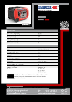 Benzinli Jeneratörler Endress ESE 3000i