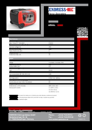 Benzinli Jeneratörler Endress ESE 3000i