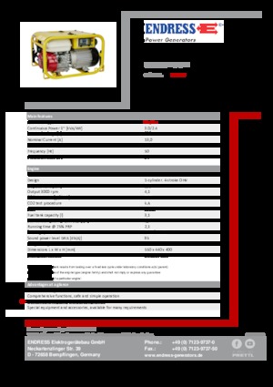 Gasoline Power Generators Endress ESE 304 HG DIN