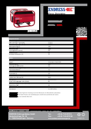 Gasoline Power Generators Endress ESE 306 HS GT
