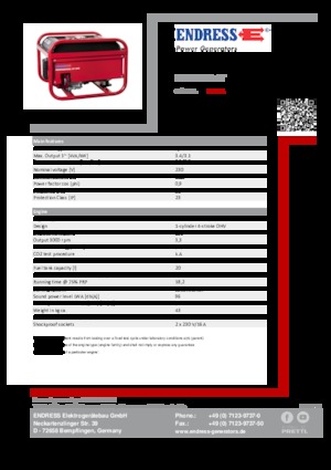 Benzinli Jeneratörler Endress ESE 306 HS GT