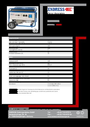 Benzinli Jeneratörler Endress ESE 6000 BS