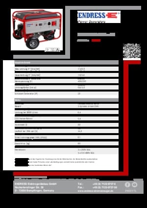 Gasoline Power Generators Endress ESE 606 DHS GT