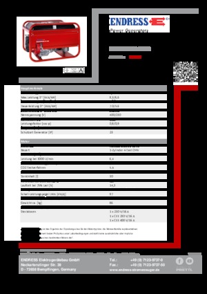 Benzinli Jeneratörler Endress ESE 606 DHS-GT ES
