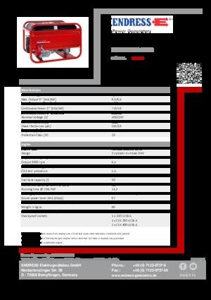Gasoline Power Generators Endress ESE 606 DHS-GT ES