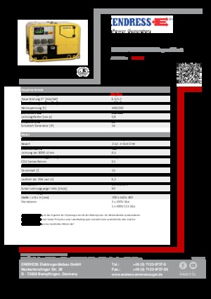 Gasoline Power Generators Endress ESE 607 DBG ES DIN Super Silent