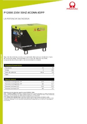 Gasoline Power Generators PRAMAC Lifter P 12000 THB