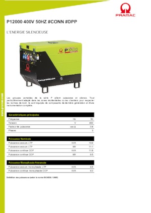 Gasoline Power Generators PRAMAC Lifter P 12000 THB