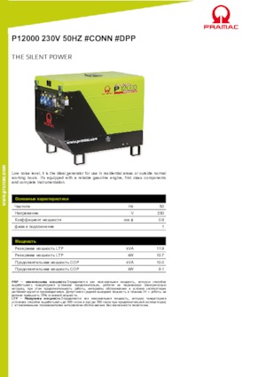 Gasoline Power Generators PRAMAC Lifter P 12000 THB