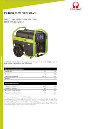 Gasoline Power Generators PRAMAC Lifter PX 4000