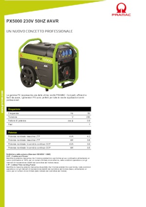 Gasoline Power Generators PRAMAC Lifter PX 5000