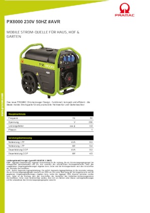 Gasoline Power Generators PRAMAC Lifter PX 4000