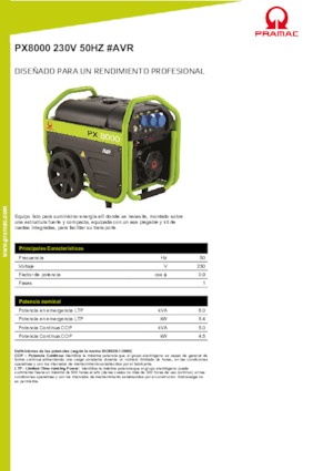 Gasoline Power Generators PRAMAC Lifter PX 8000