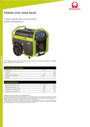 Gasoline Power Generators PRAMAC Lifter PX 8000