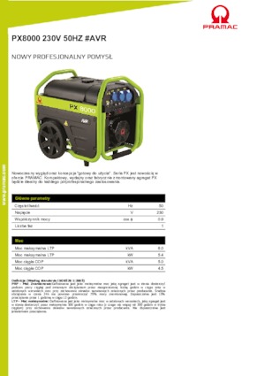 Gasoline Power Generators PRAMAC Lifter PX 8000