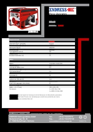 Gasoline Power Generators Endress SEA 6