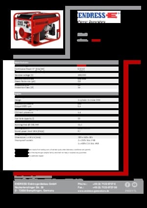 Gasoline Power Generators Endress SEA 6