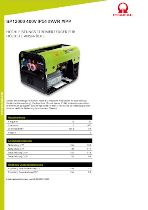 Benzinli Jeneratörler PRAMAC Lifter SP 12000