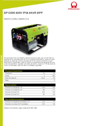 Gasoline Power Generators PRAMAC Lifter SP 12000