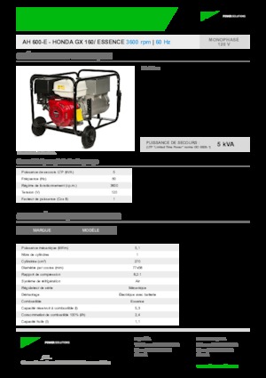 Gasoline Power Generators INMESOL AH 600-E