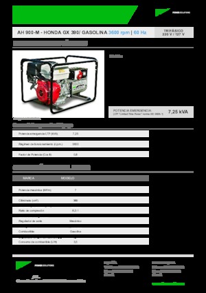 Gasoline Power Generators INMESOL AH 900-M
