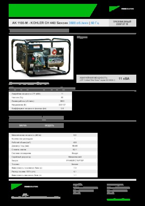 Gasoline Power Generators INMESOL AK 1100-M