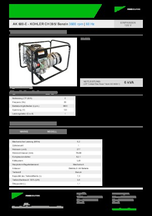 Gasoline Power Generators INMESOL AK 600-E