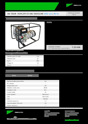 Gasoline Power Generators INMESOL AK 725-M