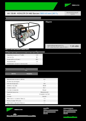 Gasoline Power Generators INMESOL AK 725-M
