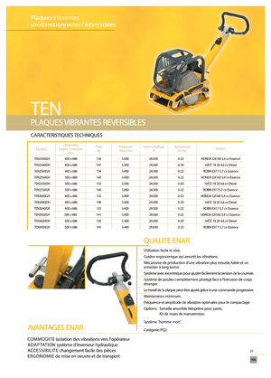 Reversible Vibratory Plate Compactors Enar TEN 3050 GH