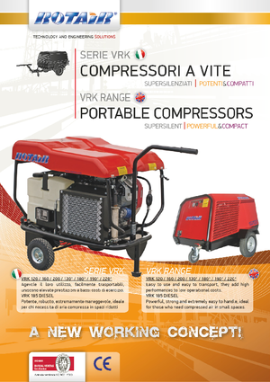 Portable Air Compressors - Diesel, Electric, Gasoline Rotair VRK 190 AE