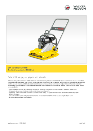 Tek Yönlü Titreşimli Plaka Sıkıştırıcıları Wacker Neuson WP 1030 A