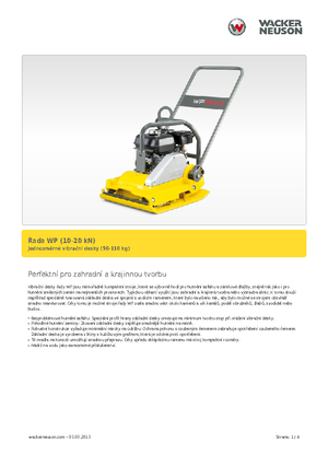 Tek Yönlü Titreşimli Plaka Sıkıştırıcıları Wacker Neuson WP 1030 A